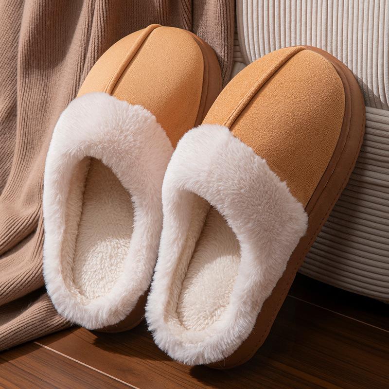 New plush cotton slippers thickened autumn and winter home velvet outer wear warm couple slippers cotton slippers
