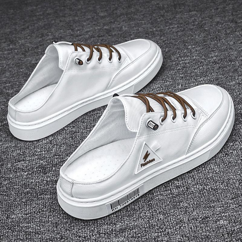 2023 Summer New Men's Outerwear Breathable, Anti Odor, Lazy, One Step, Half Tug, Casual Sports Heel Free Trendy Shoes
