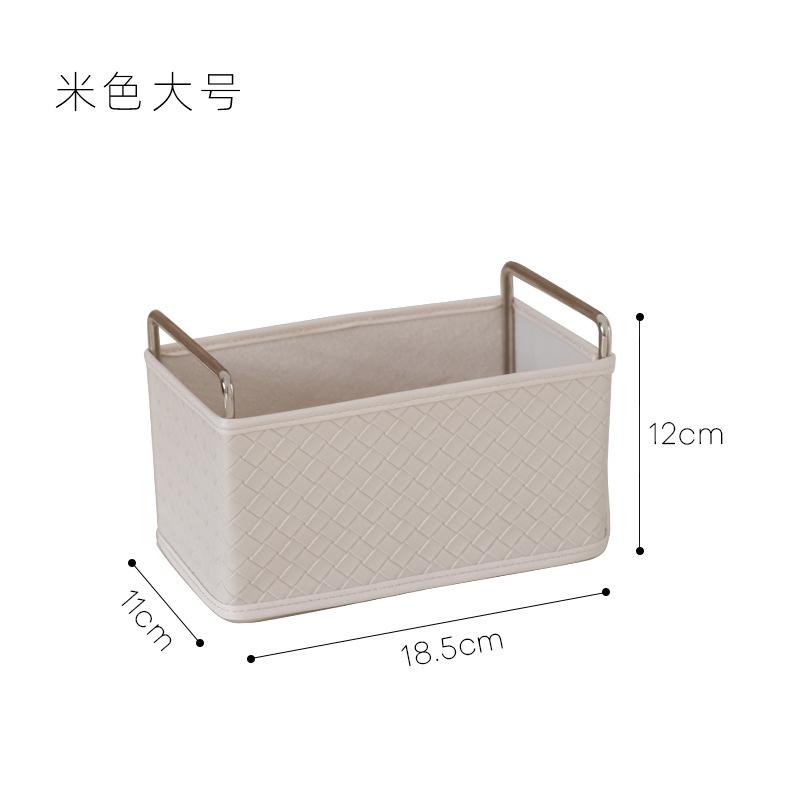 Nordischer Ins Stil Gewebte Ledertextur Aufbewahrungsbox Make-up Pinselhalter Stifthalter Stirnband Metallrahmen Desktop-Organisation