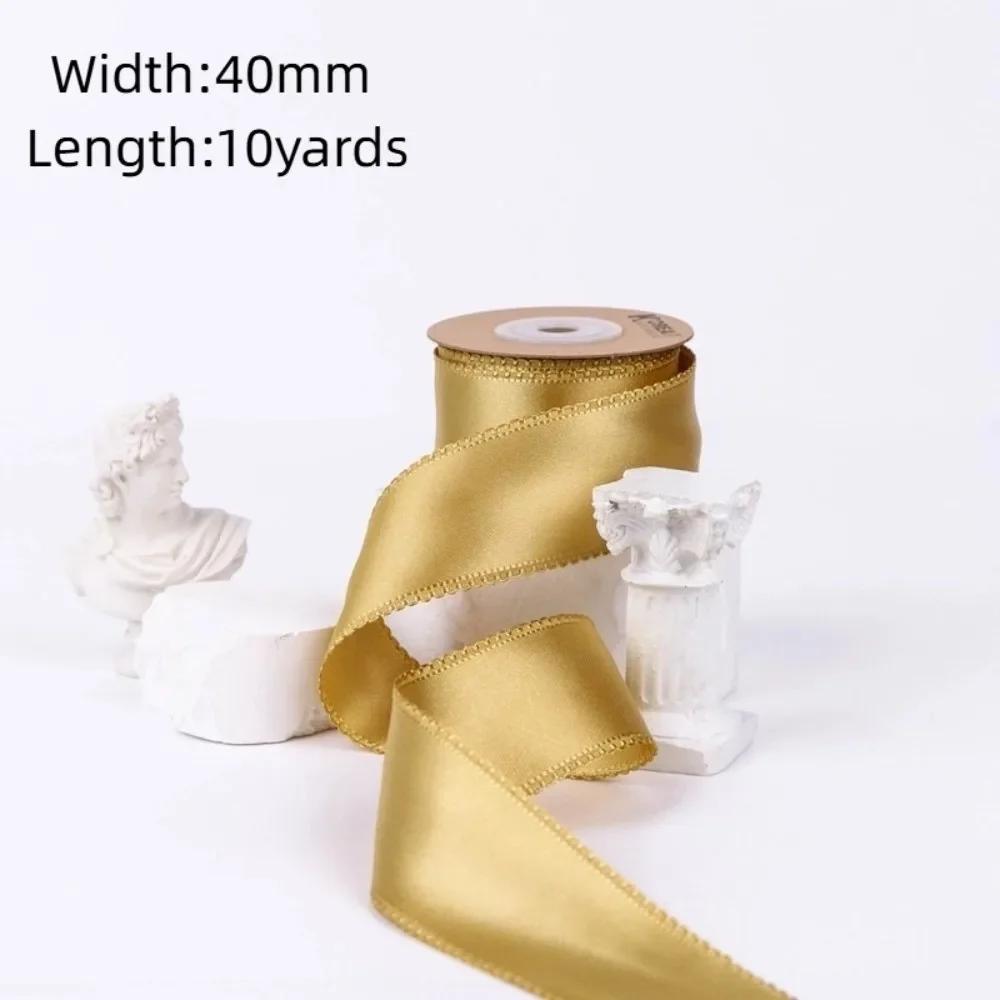 10 Yards 40MM Polyester Satin Ribbon DIY Crafts Double-sided Gift Wrapping Tape Make Bowknots Handmade Carfts Lace Ribbon Cloth