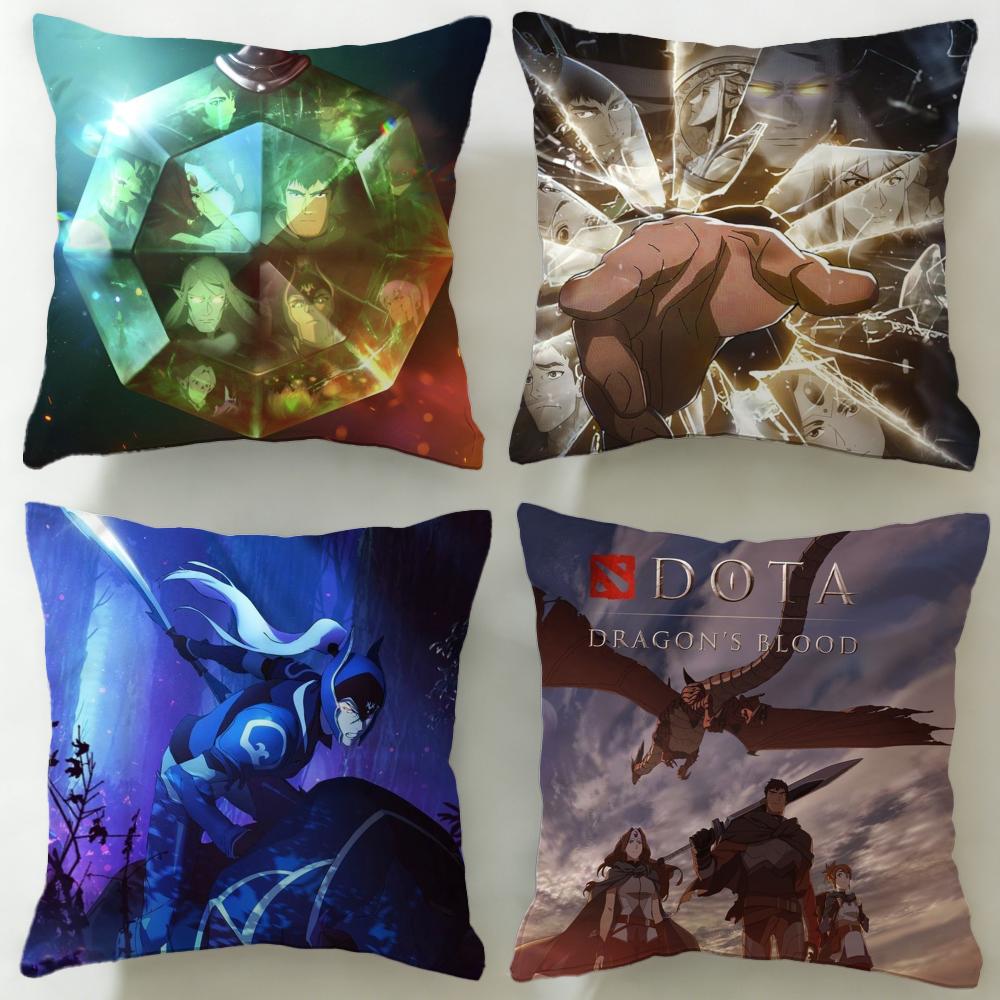 popular game Dota 2 Cushion Cover Soft EasyWash Pillow Case Versatile for Couch Bed Travel and Office