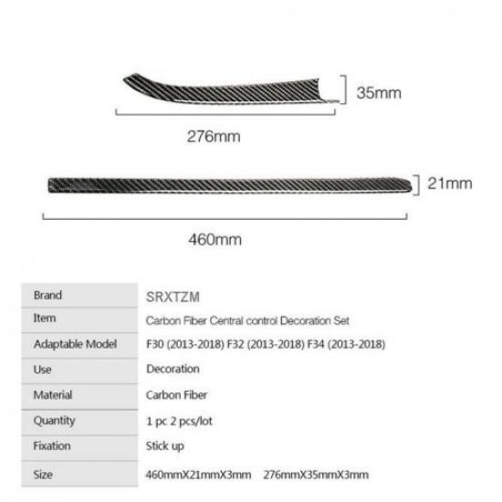 ABSCarbon Fiber Car Central Control Panel Trim Strips For BMW 3/4 Series F30 F34
