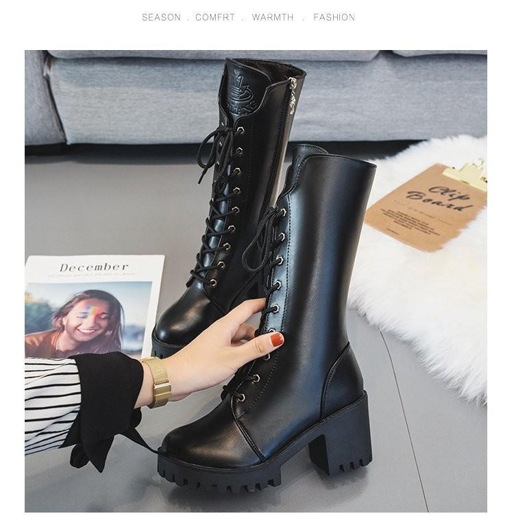 Мода 2024 Новые зимние мотоциклетные ботинки с пряжкой женские британские стильные — фото 7