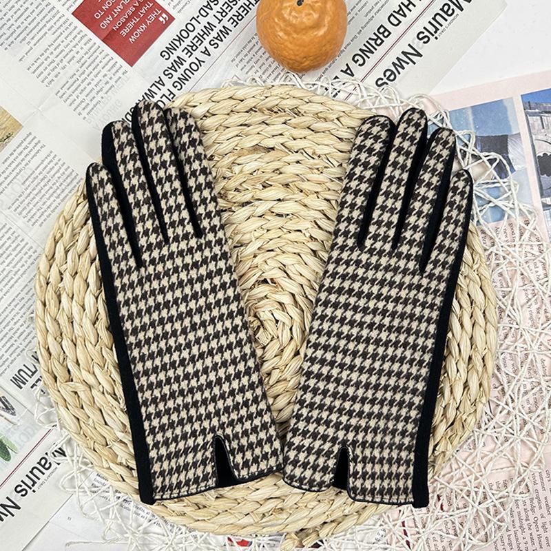 Qiandongge Touch-Screen Gloves For Women'S Autumn Driving, Riding Electric Vehicles, Warm And Cold-Proof Velvet Gloves