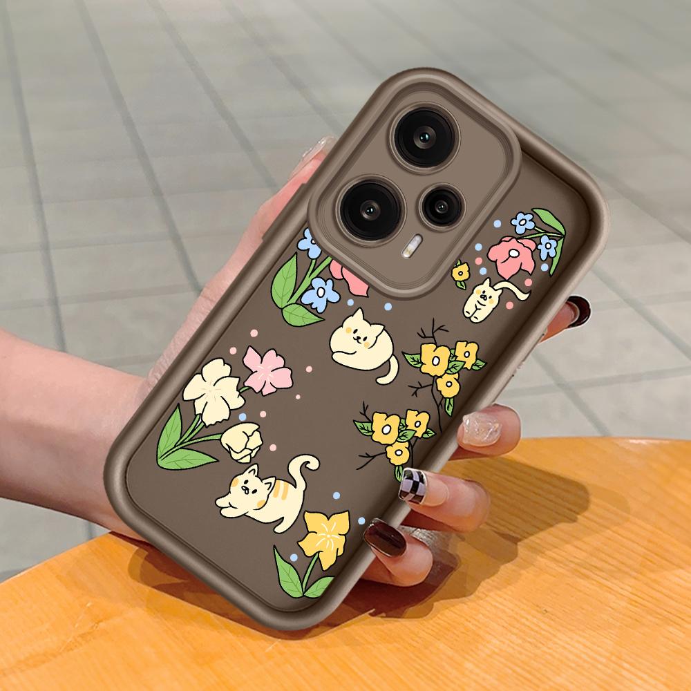 Soft Silicone Square Ladder Printing Pattern Phone Casing Full Cover Camera Shockproof Protection Rubber Case for Xiaomi Redmi