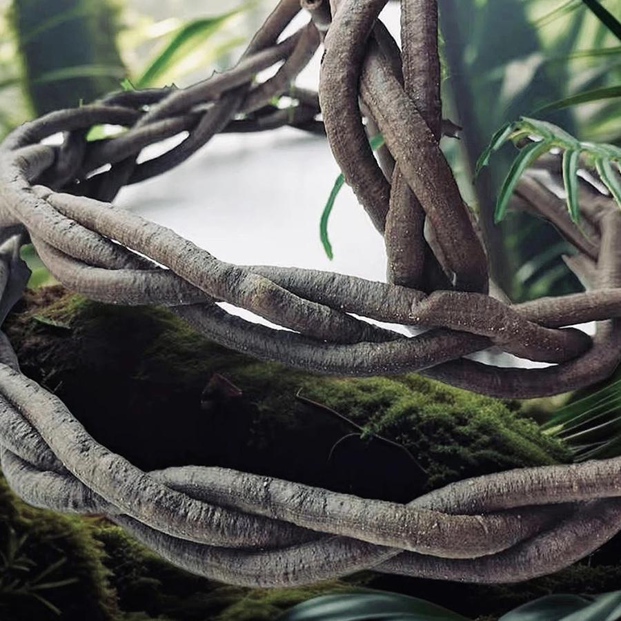 100Cm Handwoven Soft Pvc Rattan Rainforest Landscaping Vines Climbing Pets Favorite Climbing Rattan Home Decor Artificial Plant