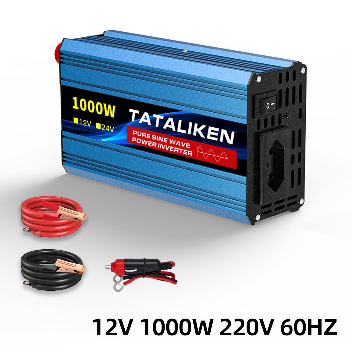

1600W Pure Sine Wave Car Inverter 220V, Stable AC Power for Home & Office Electronics, Brazil Socket with LCD & Cooling 12V1000W 220V60HZ