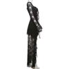 Gothic Goth Dark Fairy Lace Long Sleeve Square Neck A-line Dress Sweet Women E-girl Irregular Long Hem Partywear