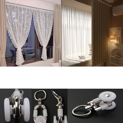 Twin Wheeled Carriers Silent Hooks Curtain Track Roller Multifunctional Durable Ceiling Pulley Drapery Rail Sliding Glider
