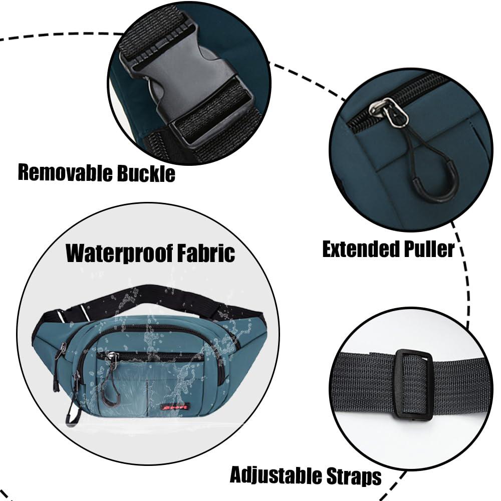 Men Women Waist Bum Bag Waterproof Sports Running Hiking Cycling Unisex Fanny Pack Holiday Travel Money Belt Pouch Wallet