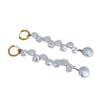 Meier Minimalist inlaid natural baroque pearl exquisite long pearl earrings - ethereal and elegant