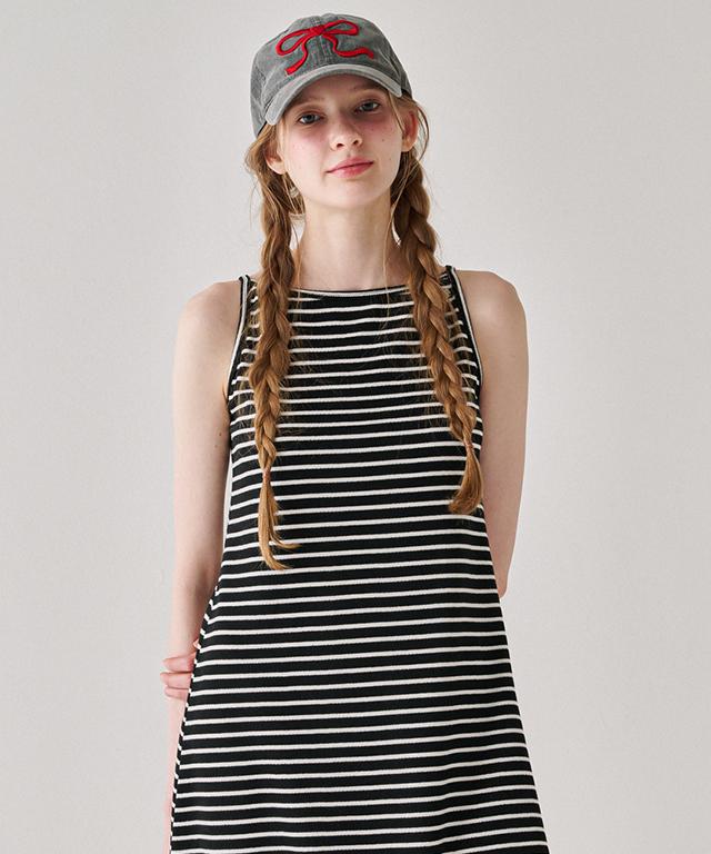 RONRON Heart Ribbon Ball Cap Charcoal