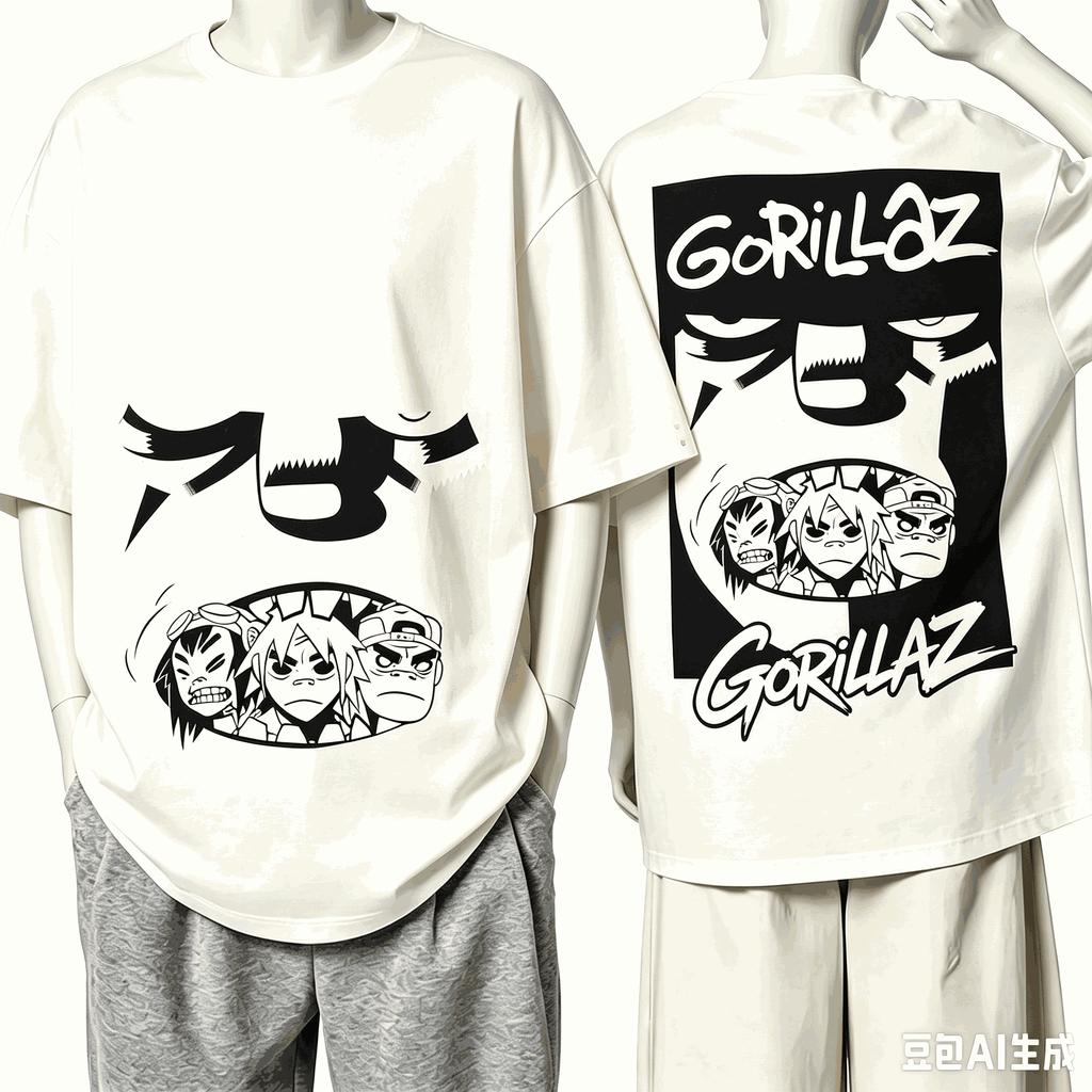 Gorillaz For Fan Gift Tshirt Unisex Unisex Harajuku Oversized Unisex Short Sleeve Streetwear High Quality Couples Hot Product Soft