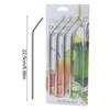 Reusable Silver Straw Set 304 Stainless Steel Straw Straight Bent Drinking Straw With Cleaning Brush Home Bar Accessories