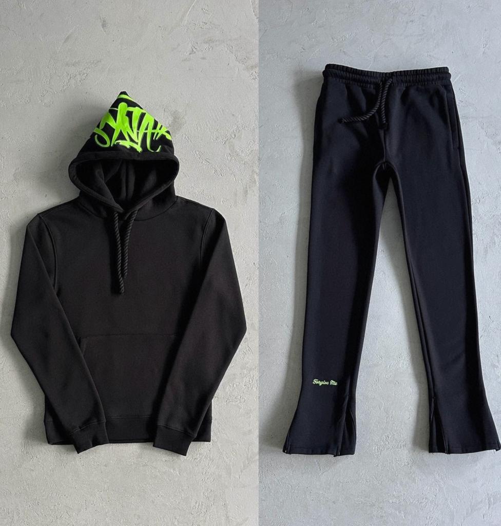 Synaworld Zweiteiler-Set aus Hoodie und Jogginghose, Y2k-Buchstabenstickerei, übergroßer Hoodie-Jogginghosen-Satz