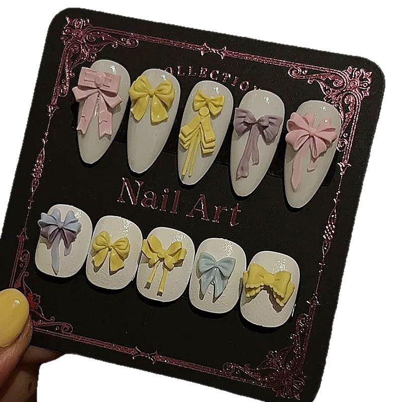 3D Bow Ribbon & Rose Flower Nail Art Silicone Mold with Leaves