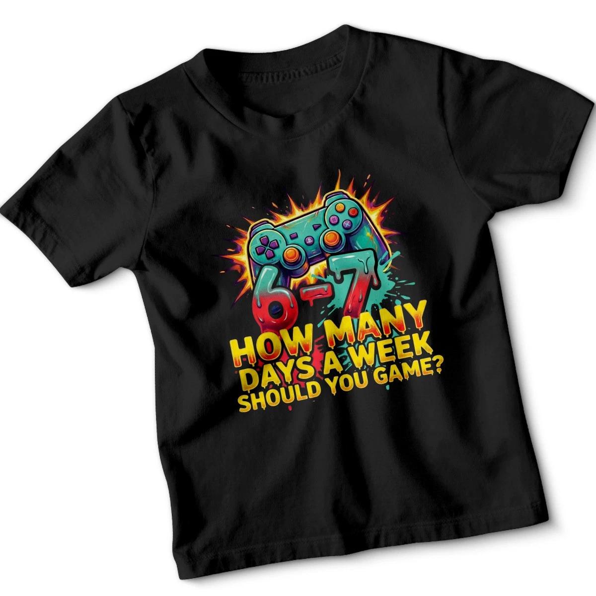 Funny Six Seven 6 7 Meme Gamer Gaming Kids Tshirt Youth Gift 140