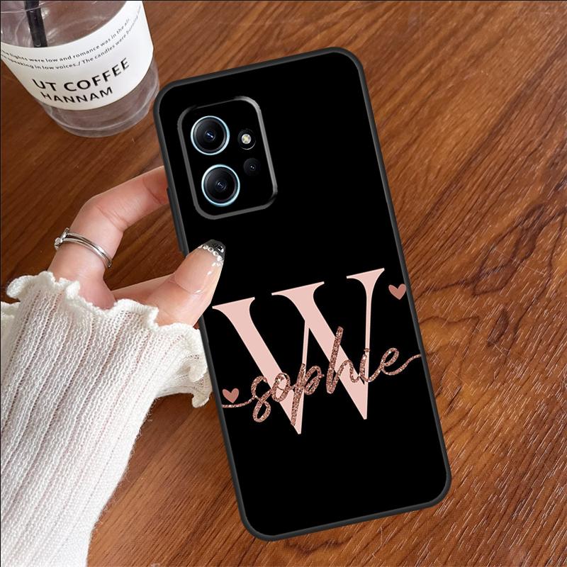 Bling Personalised Name Plating Case For Xiaomi Redmi 12C 13C 14C 10C Redmi Note 13 Pro 14 12 11 9 10 9S 10S 11S 12S Cover