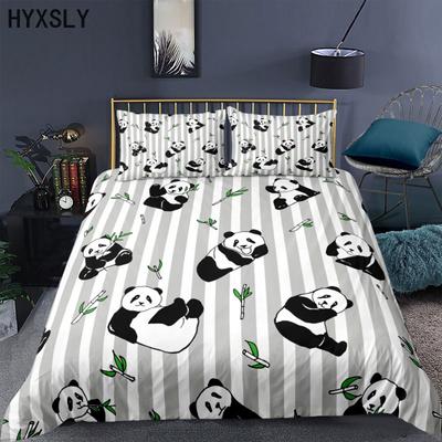 Cartoon Panda Bedding Set Cute Printed Animal Pattern Duvet Cover And Pillowcase Comforter Bedclothes 2/3pcs Kids Child Gift