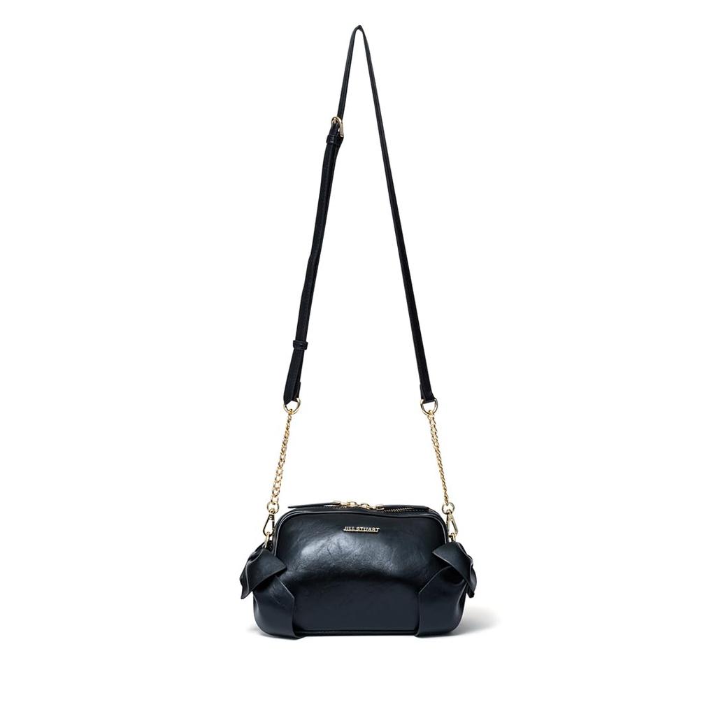 JILL STUART Pecot Shoulder Bag with Ribbon Feminine and Vintage Design, Style, JSLH5ES1, Black, Women's