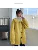Thickened lamb wool integrated square collar pocket jacket women's autumn and winter plush large size single-breasted loose women's coat