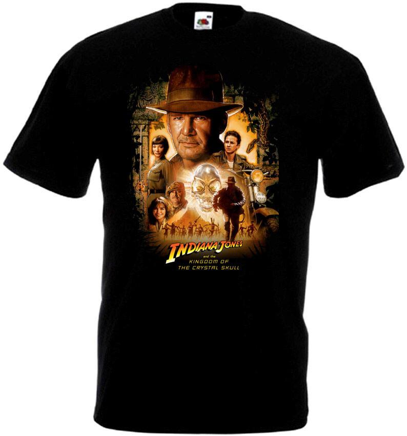 Indiana Jones T-shirt black movie poster all sizes S5XL S