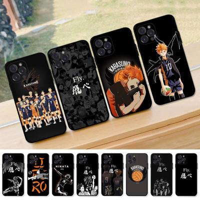 Anime Schwarz Haikyuu Volleyball Telefon Fall Silikon Weich für iphone 14 13 12 11 Pro Mini XS MAX 8 7 6 Plus X XS XR Abdeckung