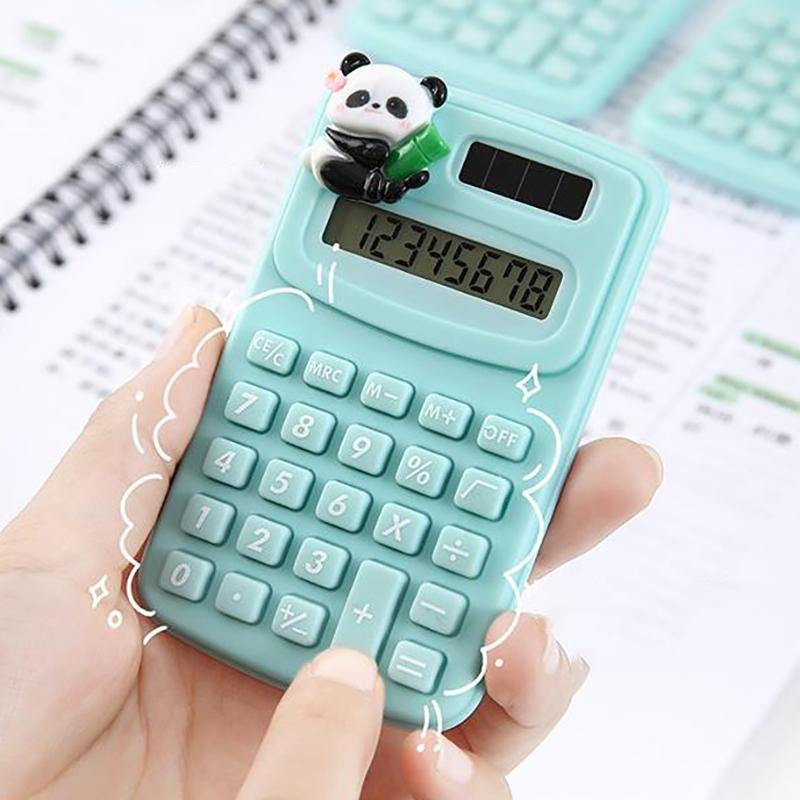 Uroczy Panda Mini Kalkulator Mały Przenośny Uczeń Biuro Mały Komputer Atrakcyjny Kalkulator