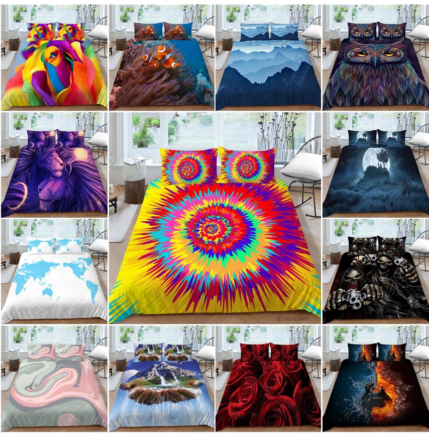 

Роскошный домашний комплект постельного белья 3D цифровой спальный пододеяльник наволочка домашний комплект постельного белья AU/EU/US полноразмерная односпальная/двуспальная кровать домашняя мебель
