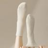 1 Pair Women Winter Socks Mid-tube Thickened Warm Soft Plush No Odor Solid Color High Elasticity Anti-slip Sweat-absorption Anti-shrink Sports Socks