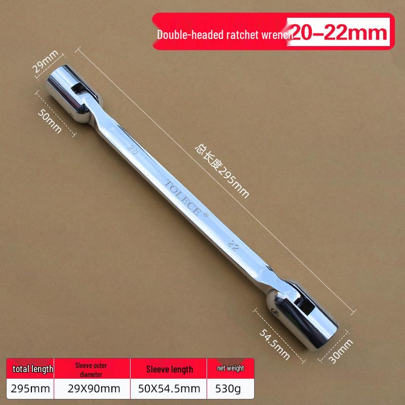 Dual-Use Ratchet Wrench 8-22mm: Double-Ended, Open-End & Socket Auto Repair Tool