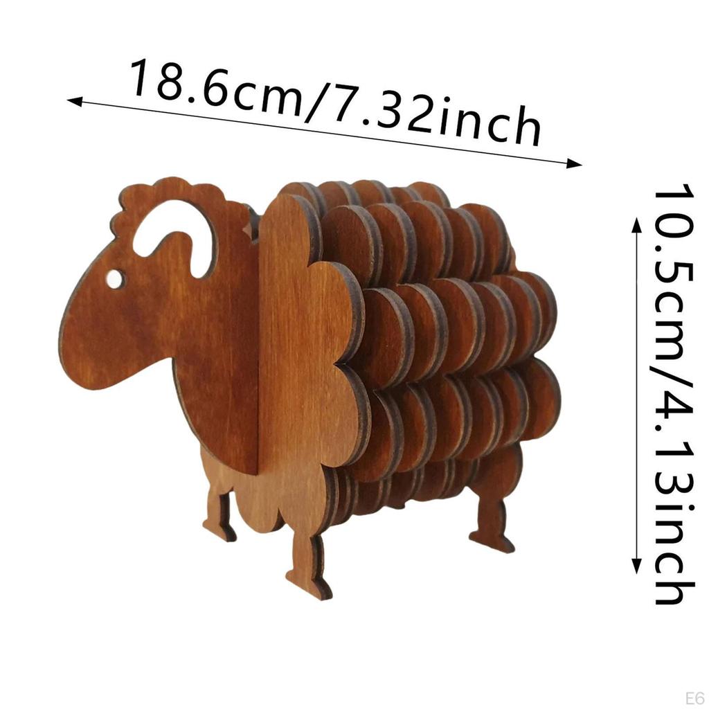 Suporturi pentru băuturi ,Design drăguț cu oi, Decor estetic din lemn ,Suport pentru băuturi cu suport Apartament