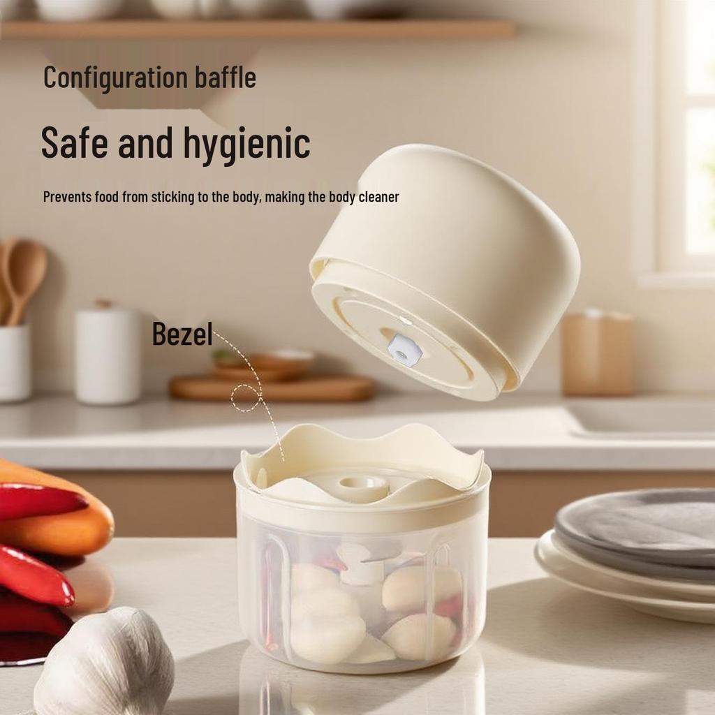 Wireless Mini Garlic Chopper & Peeler: Multifunctional Food Processor for Kitchen & Baby Food.