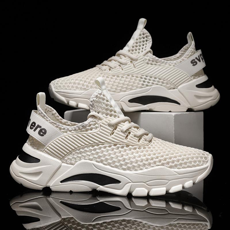 2025 summer new men's and women's sports shoes, couples breathable running shoes, lightweight fly-woven fashion casual shoes