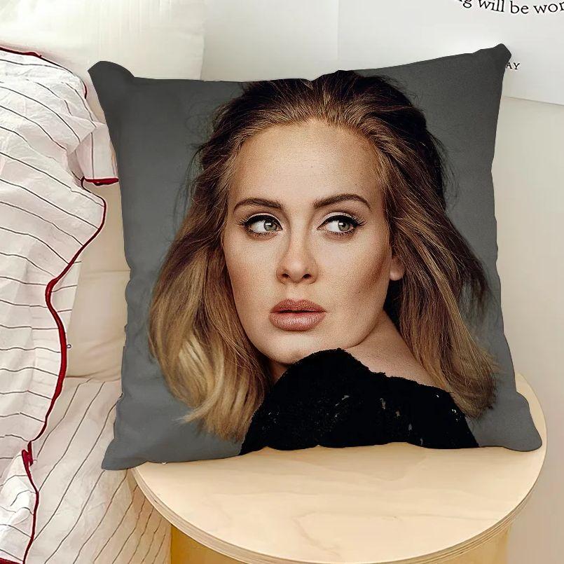 1Pc Adele Pop Soul Singer Pillow Cover, Polyester 2D Double-Sided Printed Cushion Case, Vintage Style Throw Pillow, Home Decor F