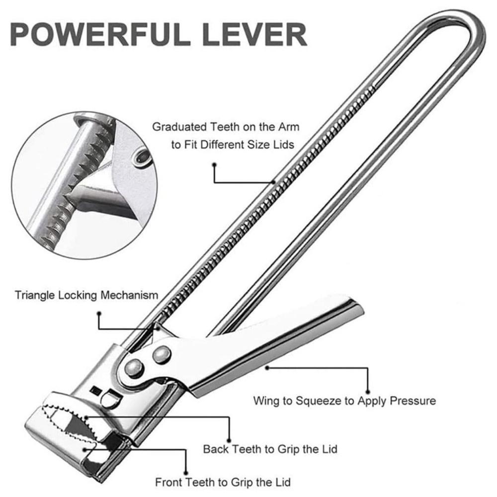 Adjustable Stainless Steel Can Jar Opener For Weak Hands
