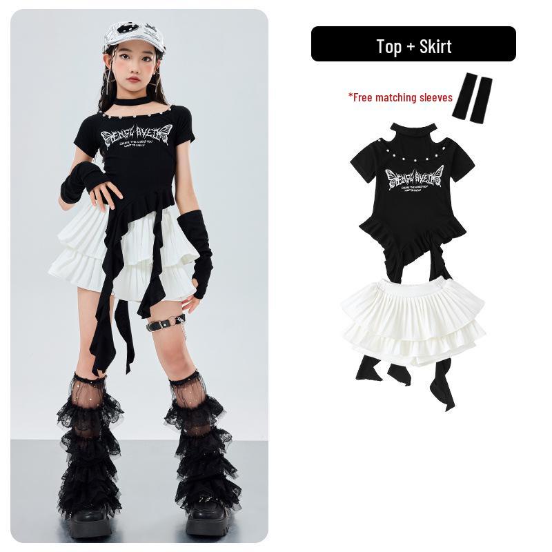 Girls' Trendy Hip Hop Jazz Dance Costume for Children's Performance