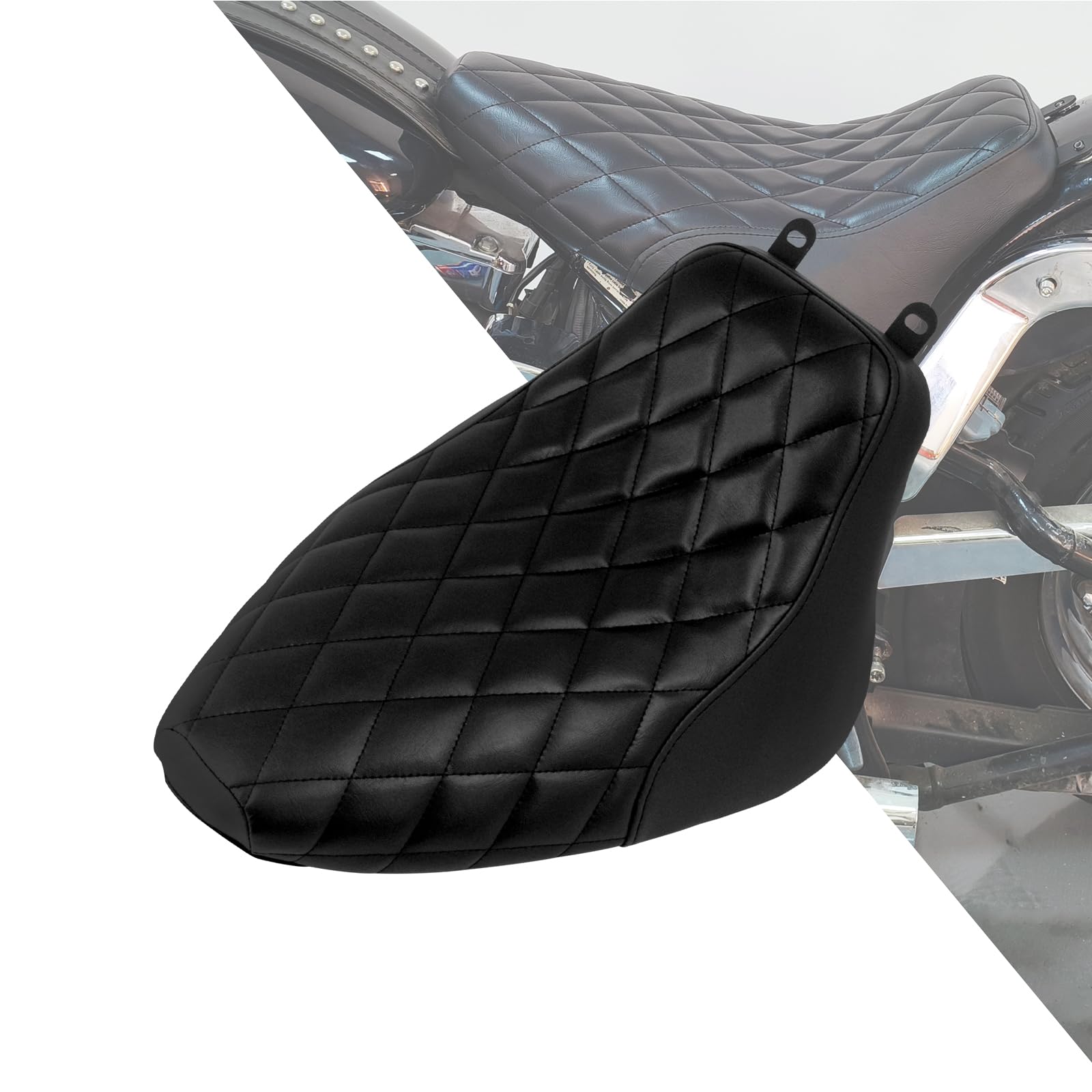 

HDBUBALUS Мотоциклетное сиденье Широкое переднее одиночное сиденье для Harley Softail Heritage Classic FLSTC Deluxe FLSTN с черной строчкой Подушка, (2006-2017)