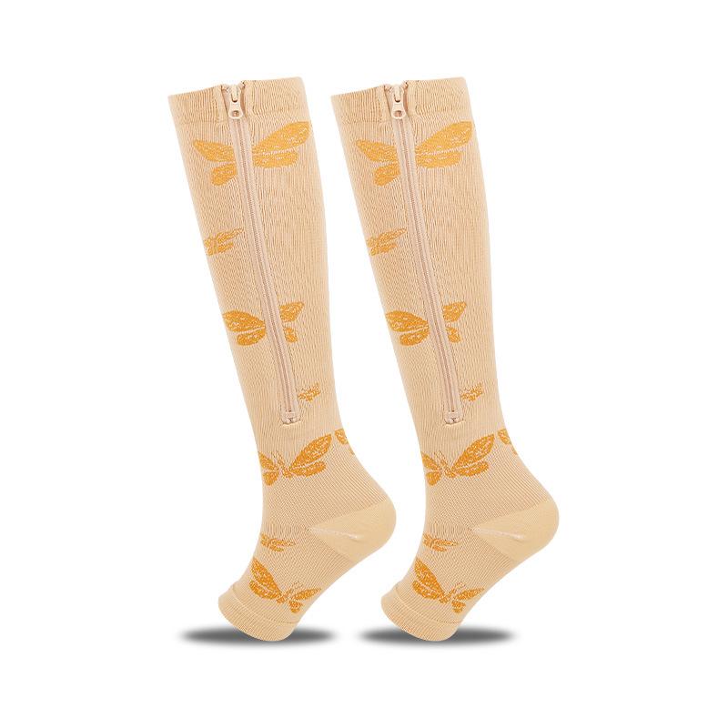 Zipper Compression Running Socks: Cross-Border Sports, Calf Support