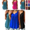 Eleganti Bluse Tunica Svasate da Donna con Scollo O e Volant in Chic Design Senza Maniche con Bottoni