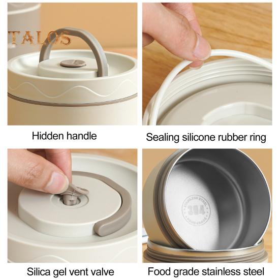 Contenedor Bento 3H de 1/2/3/4 Uds., contenedor de tiempo de conservación del calor, práctico contenedor de frutas para comida de Picnic de calidad alimentaria para uso diario