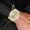 MINI FOCUS Herren Business Quarzuhren Edelstahl Business Chronograph Uhr Gold Blau Relogios Masculino Uhr