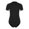 Men Crew Neck Short Sleeve Leotard Undershirt Press Button Crotch Bodysuit Casual Solid Color Skinny Jumpsuit for Daily Wear Layering