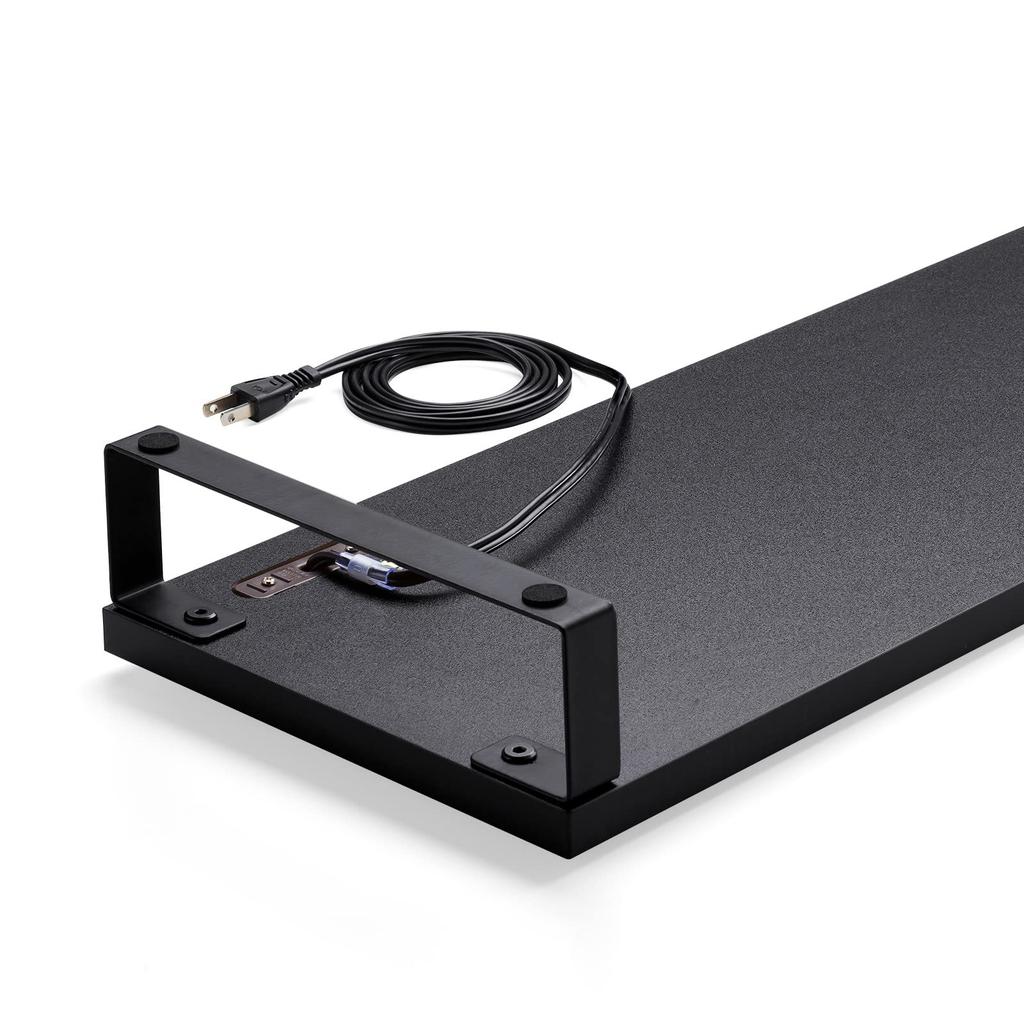 SANWA SUPPLY Monitor Stand with Outlet (W600, Black) MR-LC212BK
