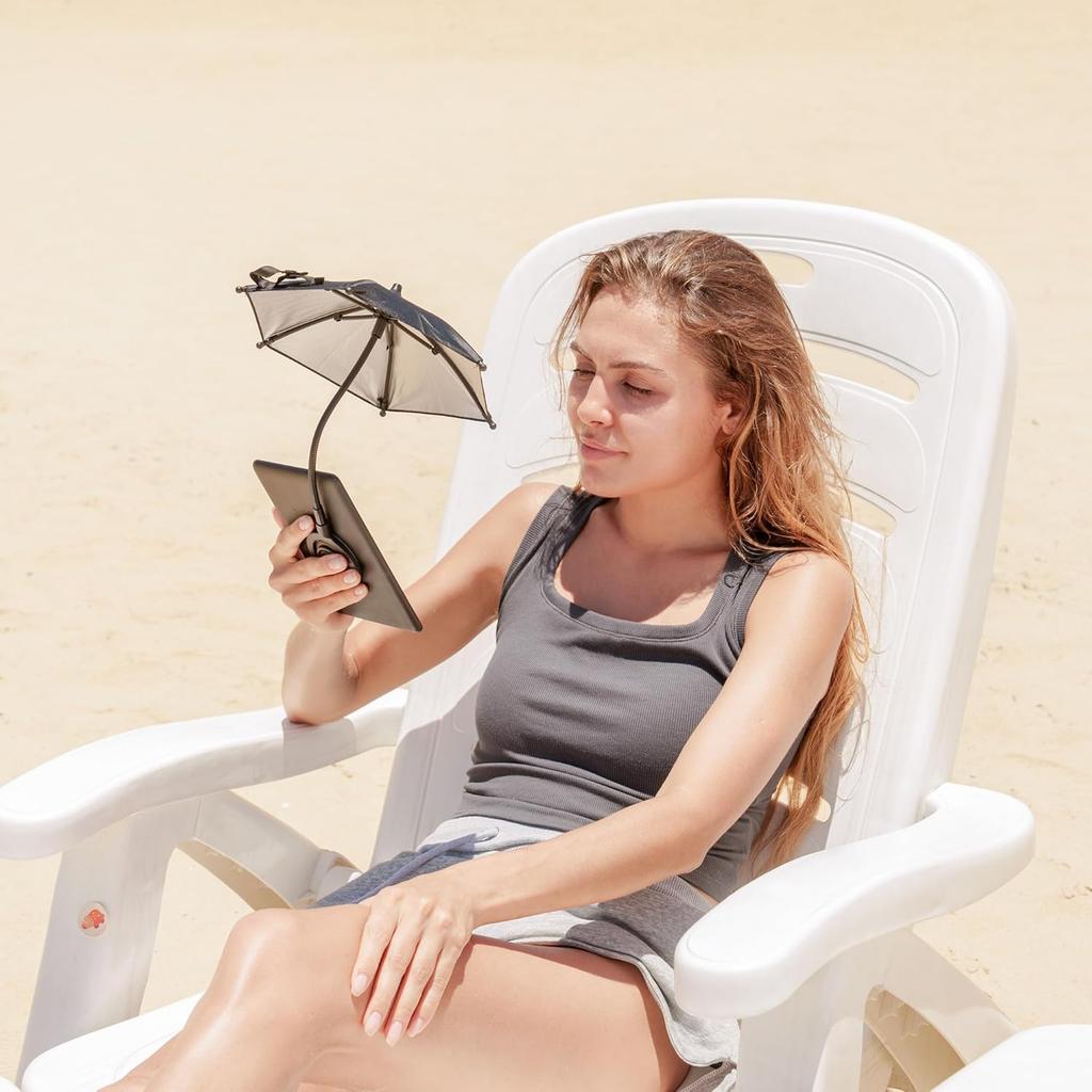 Magnetic Phone Umbrella for Sun,Outdoor Phone Sun Shade Shield with Flexible Angle Design & Rotatable Phone Ring,Umbrella for iPhone 17 Air 16 15 14