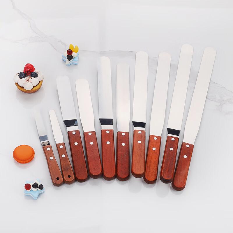 8-Zoll Edelstahl Rosenholzgriff Kuchenspatel