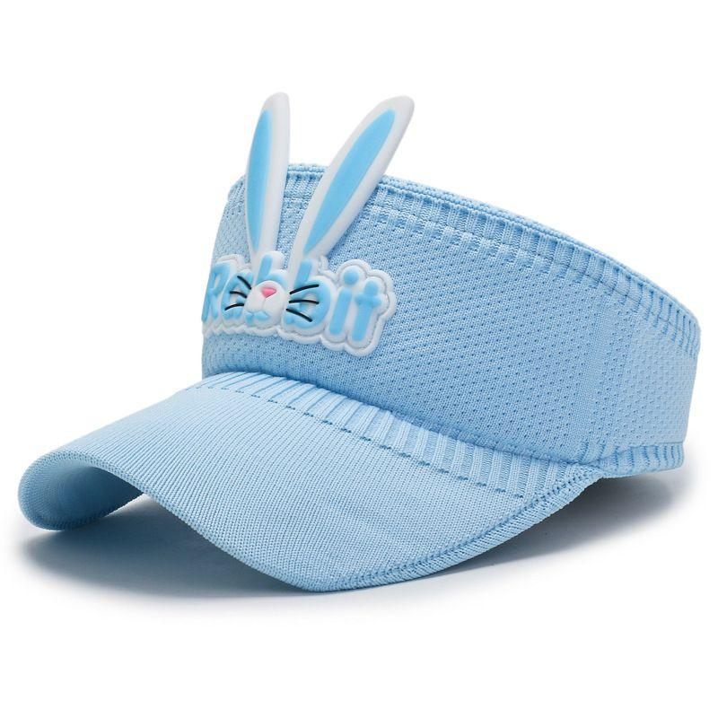 

Kids Topless Hat Boys Summer Sports Peaked Cap Girl Cycling Hat Rabbit Baby UV Sun Protection Hat Blue All yards