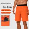 Men's Quick-Dry Lightweight Sports Shorts with Back Zipper Pocket for Gym Running