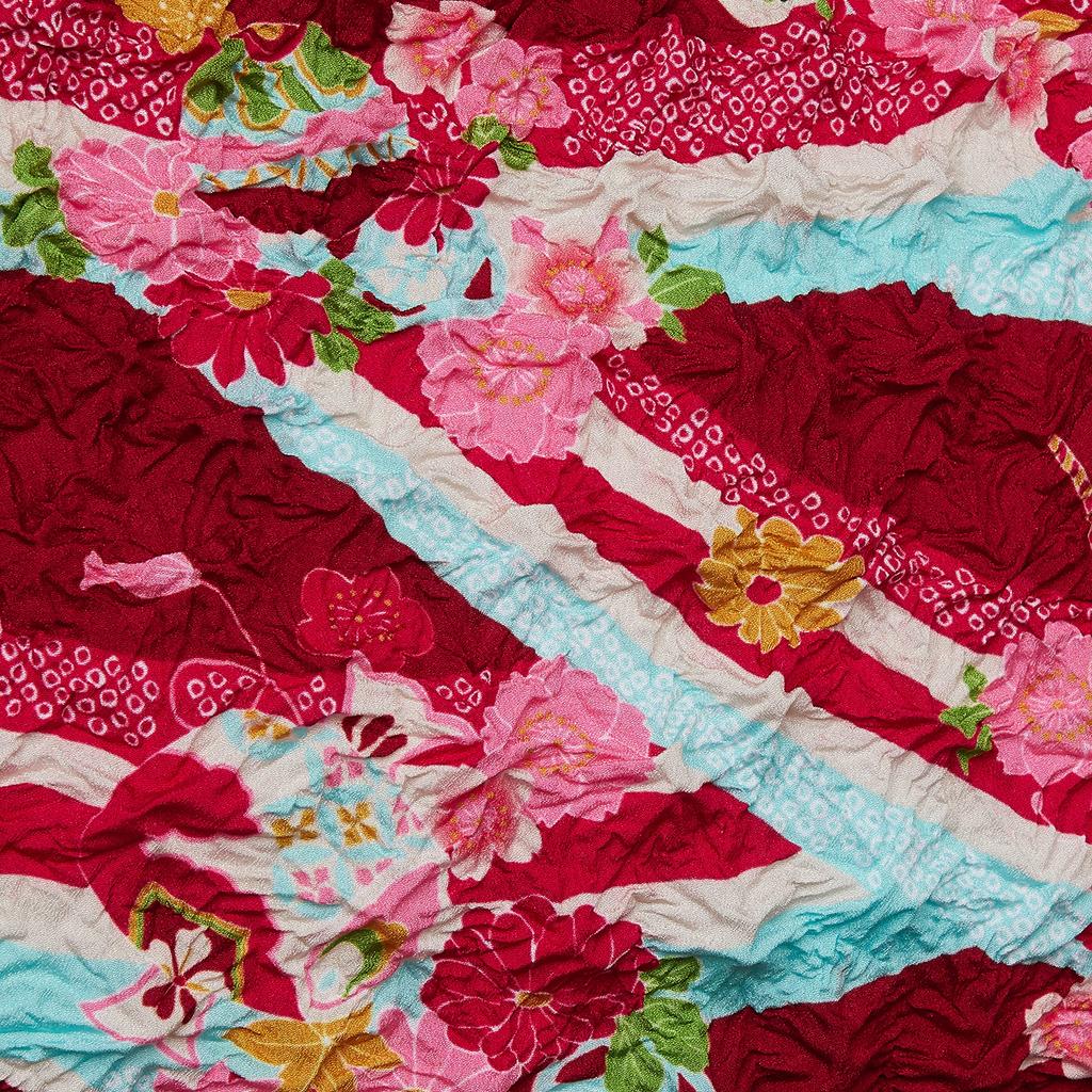 Ando Shibori Bag HAM-18 Miura-shibori Bag Kimono 4Red 450x400mm (Handle 150mm)