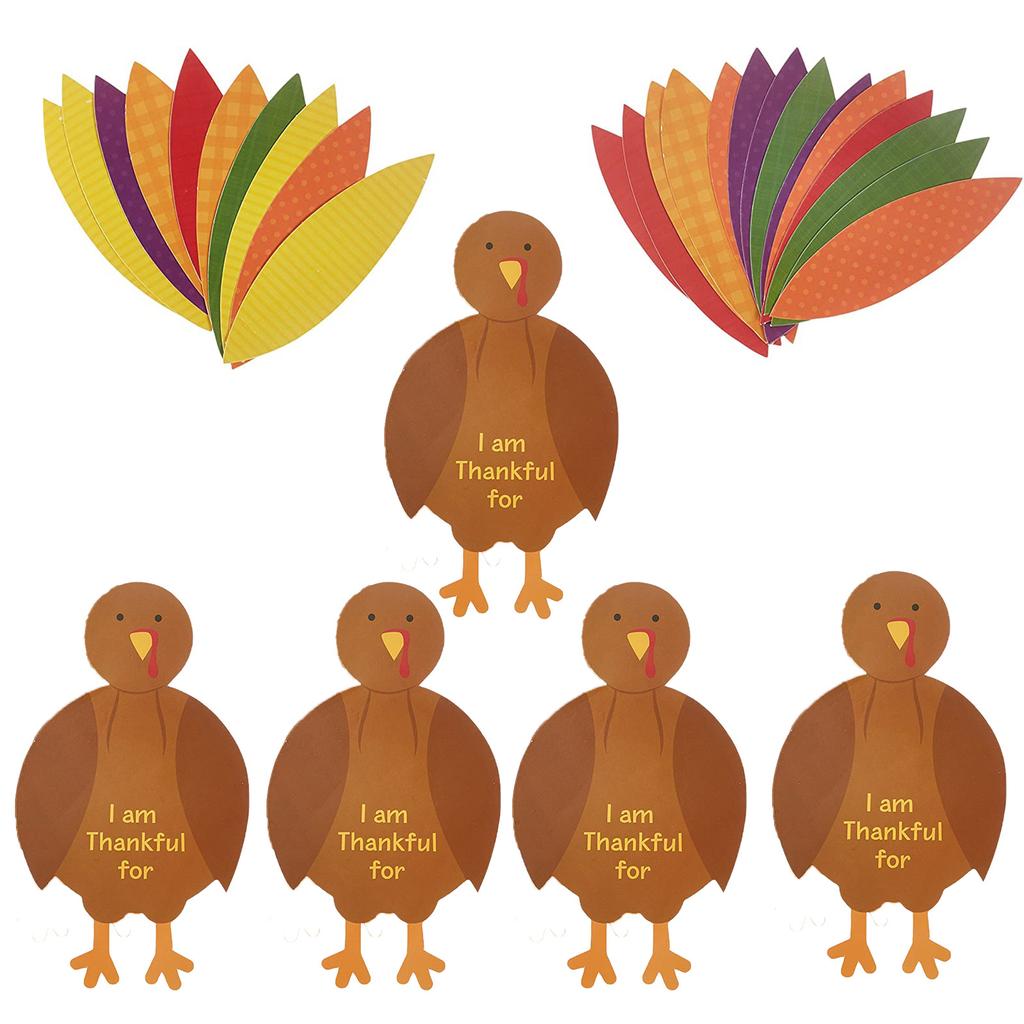 5Pcs Thanksgiving Turkey Craft Toy Kit, 5 Turkeys, Party Activities